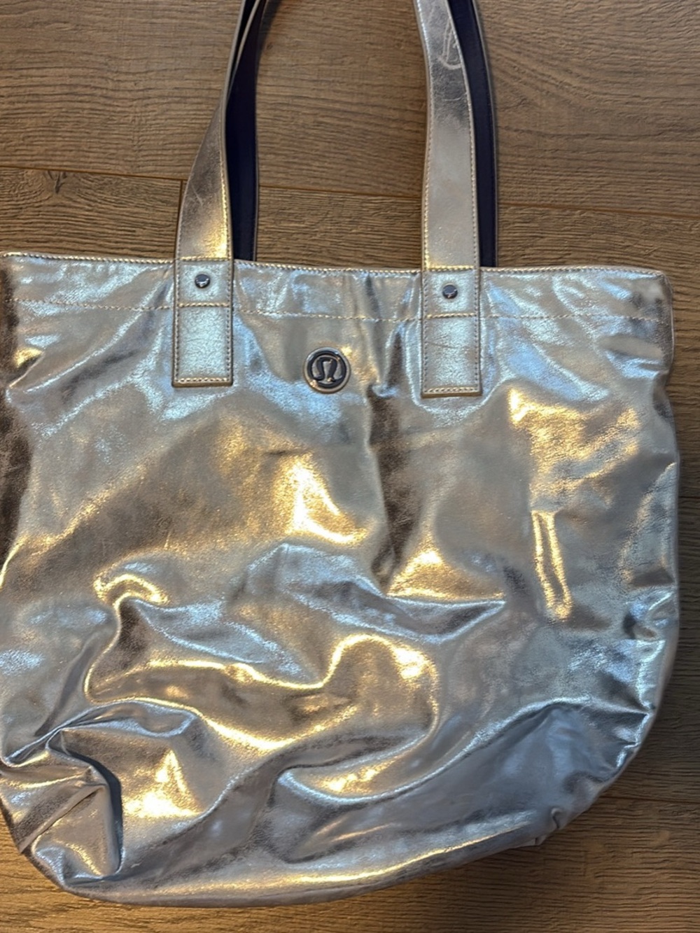 lululemon athletica Metallic Silver Tote with Logo